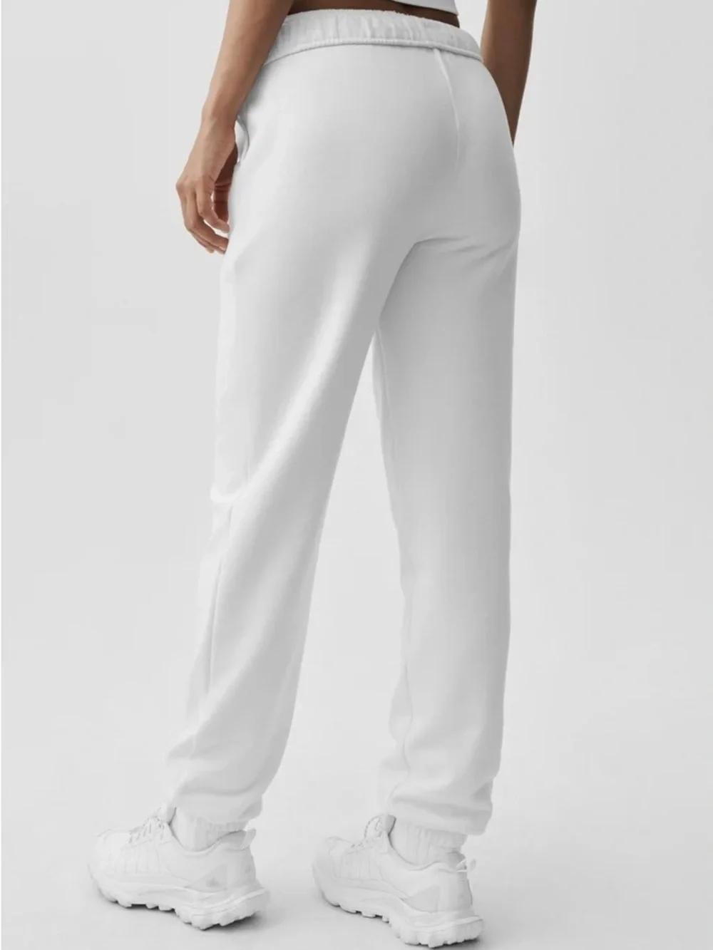 ALO Yoga White Drawstring Jogger Sweatpants